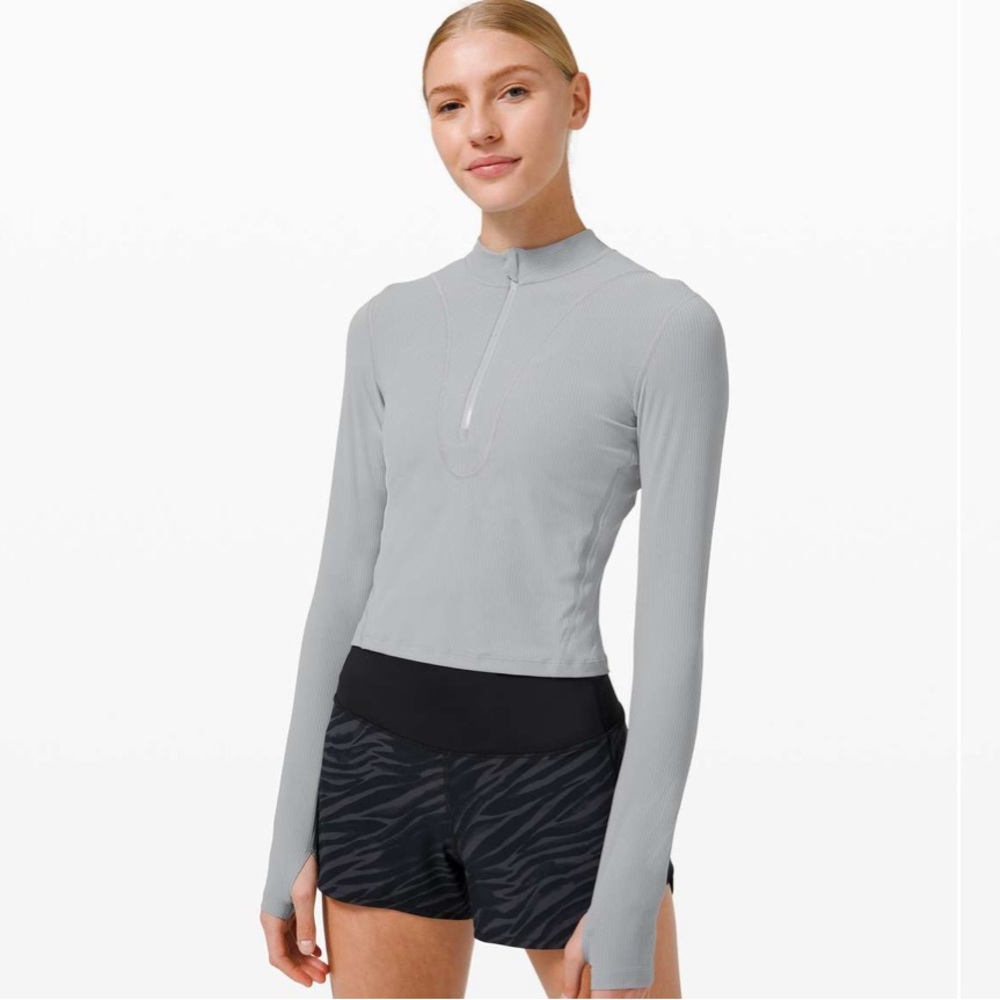 Lululemon Gloss Trim Run 1/2 Zip Long Sleeve